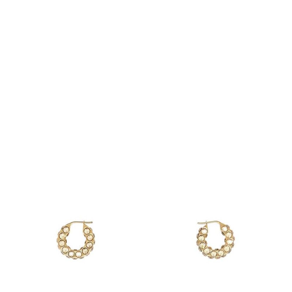 AMINA MUADDI Hoop Earrings with Crystal Embellishments Women GOLD